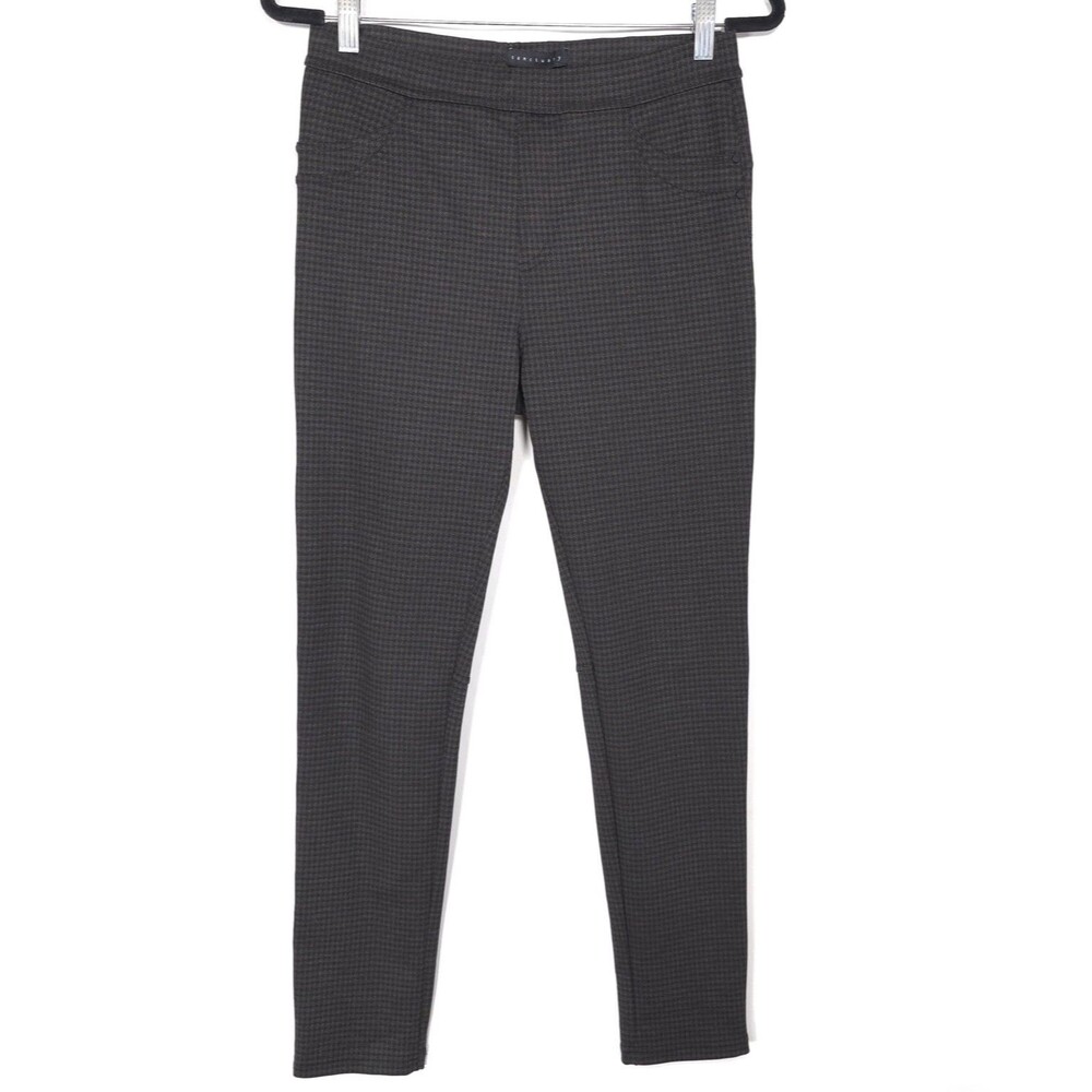 Anthropologie SANCTUARY Check Slim Ankle‎ Pants Brown Stretch MEDIUM P108T0966A